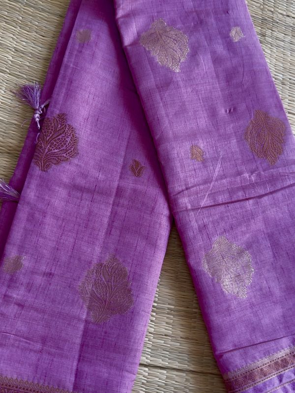 Elegant Lavender Tussar Silk