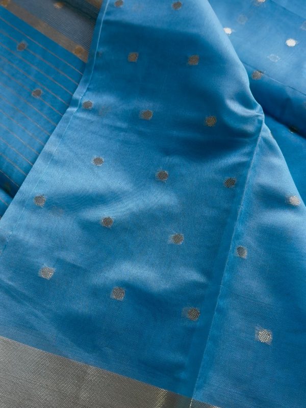 Premium Blue Mangalgiri Silk Cotton