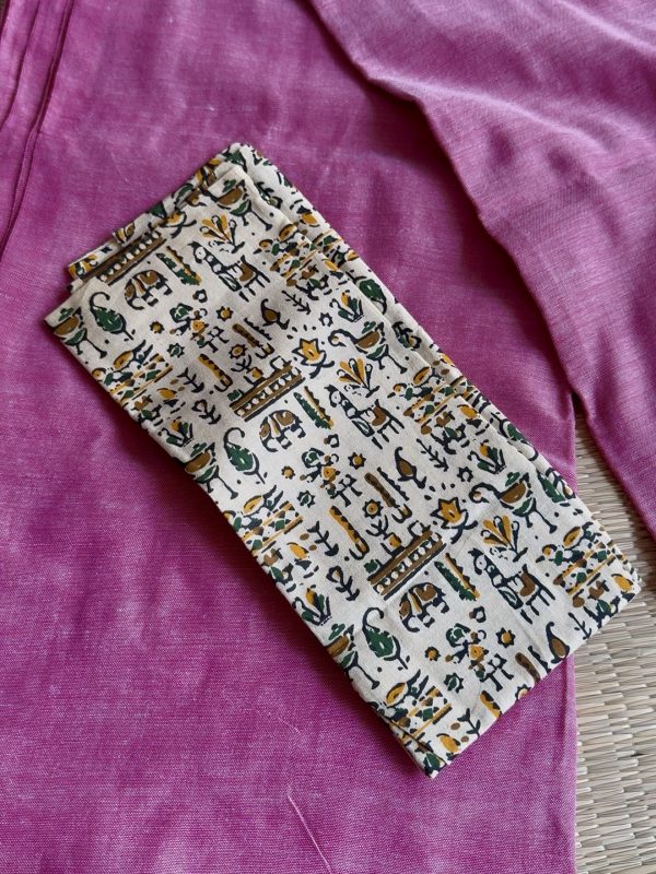 Pink Pure Soft Khadhi Cotton with Kalamkari Blouse